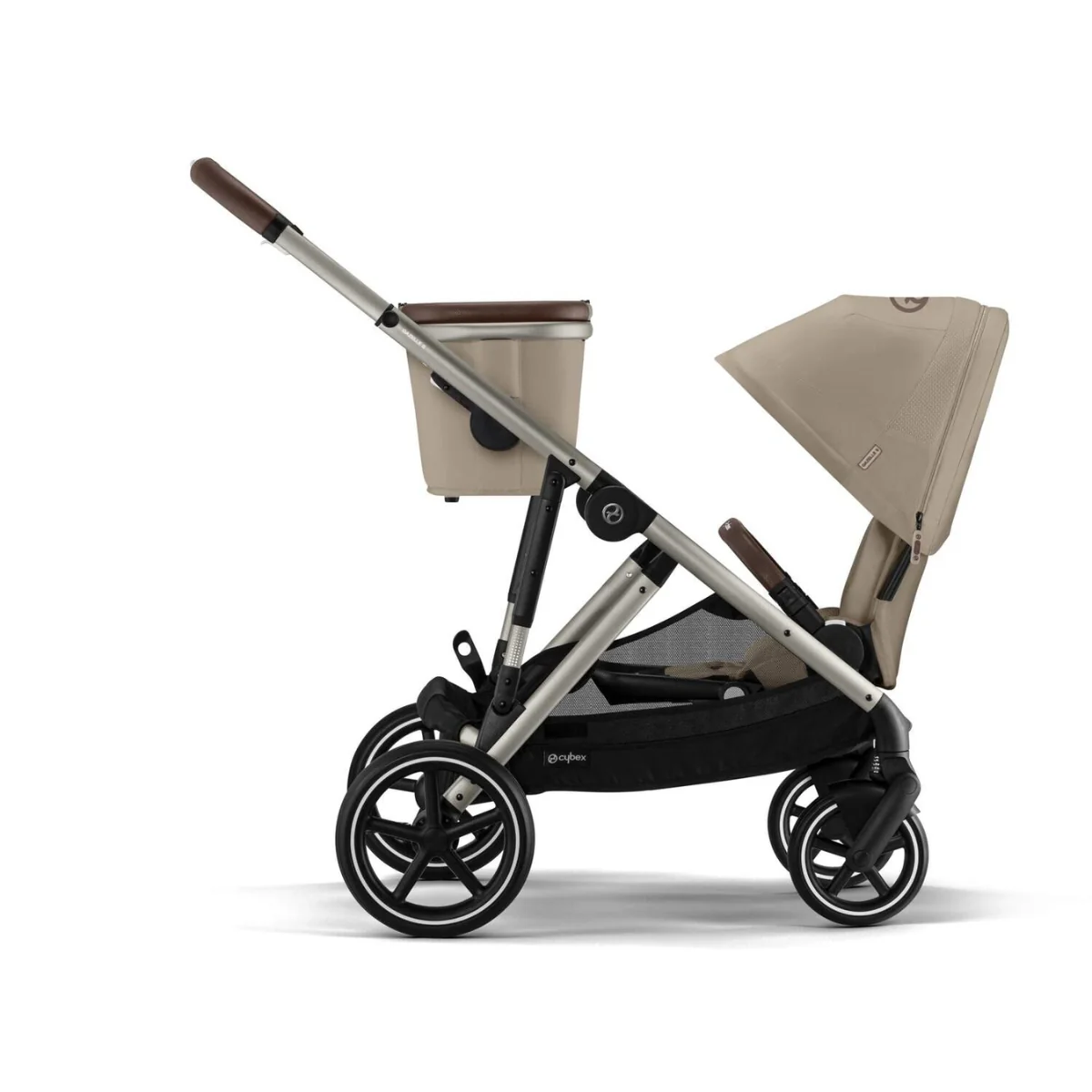 Cybex Gazelle S Single-to-Double Stroller - Taupe Frame / Almond Beige - Image 7