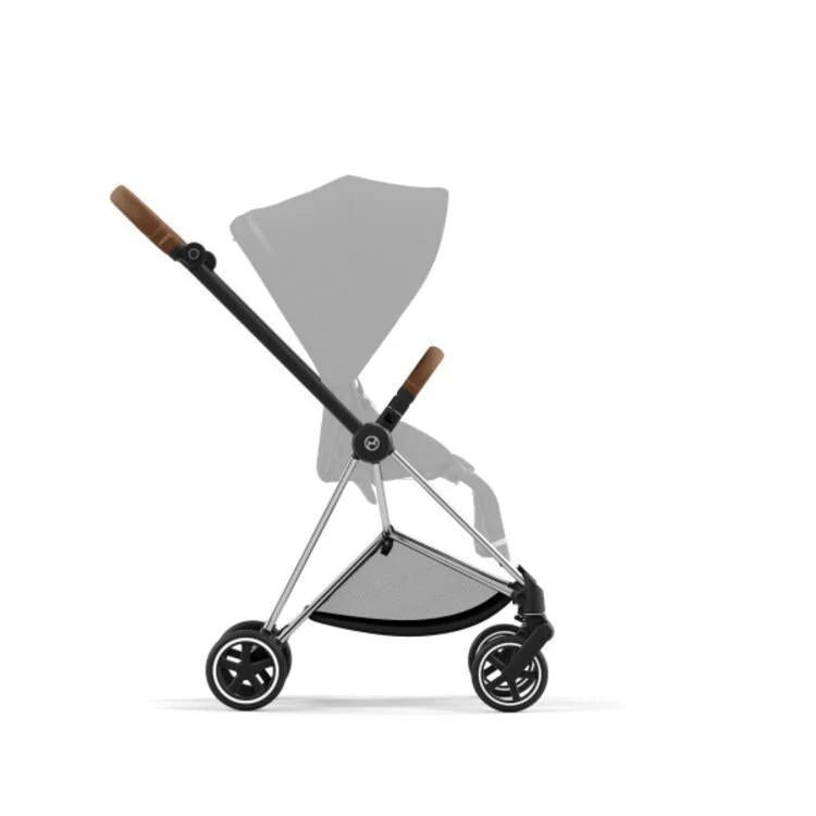 Cybex Mios 3 Stroller Frame - Chrome/Brown - Image 3