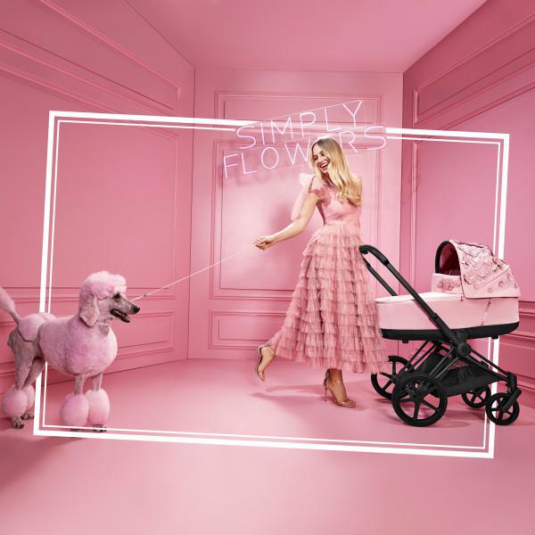 Cybex Priam 4/E-Priam 2 Lux Carry Cot - Simply Flowers Nude Beige - Image 2