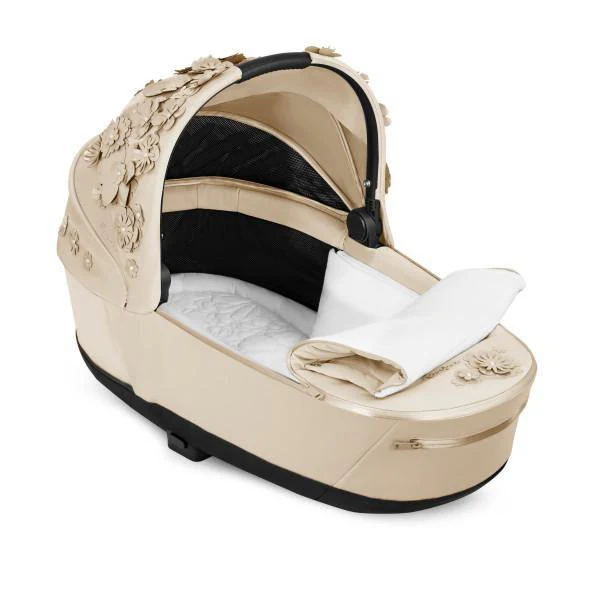Cybex Priam 4/E-Priam 2 Lux Carry Cot - Simply Flowers Nude Beige - Image 3