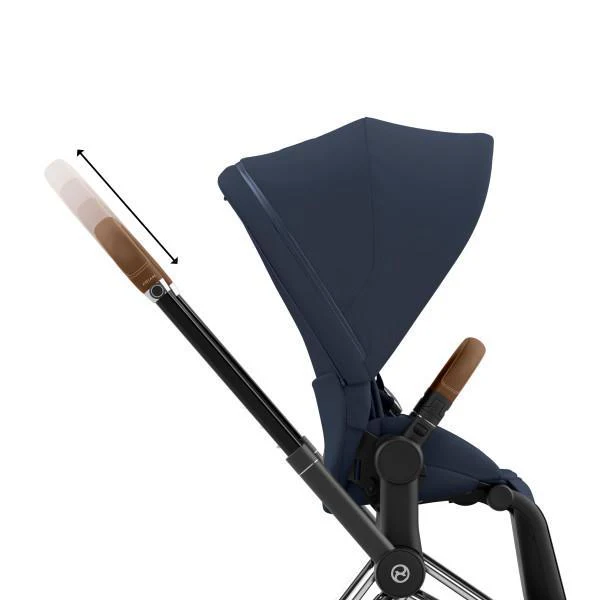 Cybex Priam 4 Stroller - Chrome/Brown Frame and Nautical Blue Seat Pack - Image 7