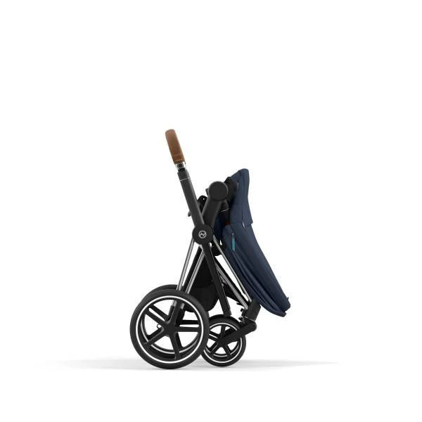 Cybex Priam 4 Stroller - Chrome/Brown Frame and Nautical Blue Seat Pack - Image 8