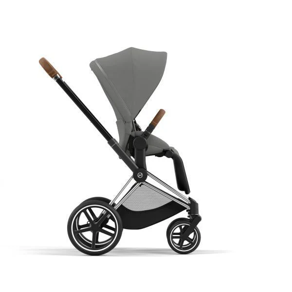Cybex Priam 4 Stroller - Chrome/Brown Frame and Soho Grey Seat Pack - Image 2