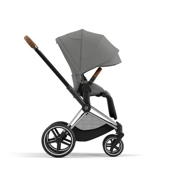 Cybex Priam 4 Stroller - Chrome/Brown Frame and Soho Grey Seat Pack - Image 5