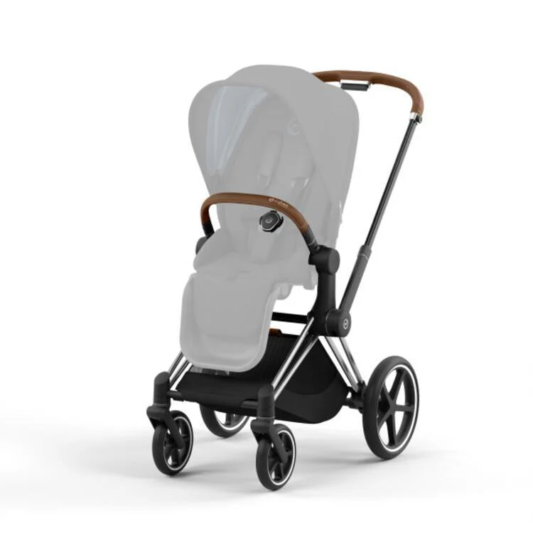 Cybex Priam 4 Stroller Frame - Chrome/Brown - Image 3