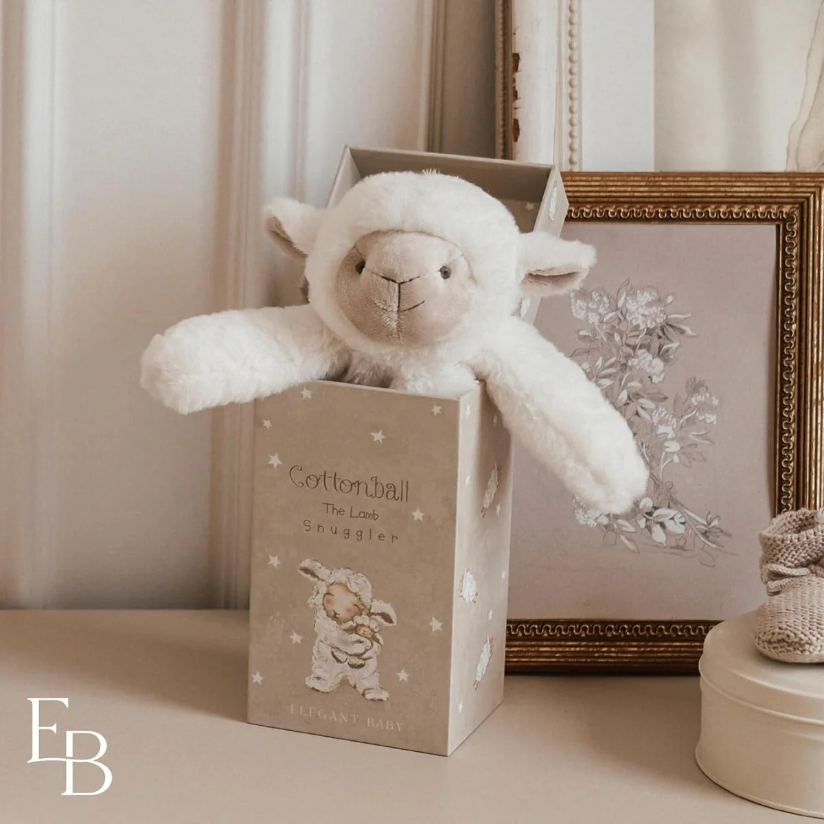 Elegant Baby Cottonball the Lamb Snuggler Plush Security Blanket w/ Gift Box - Image 8