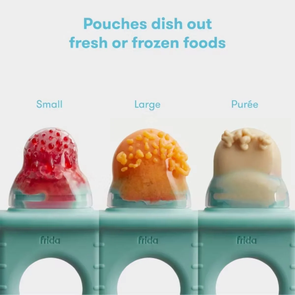 Frida Baby Push Pop Baby Food Feeder - Light Teal Blue - Image 7