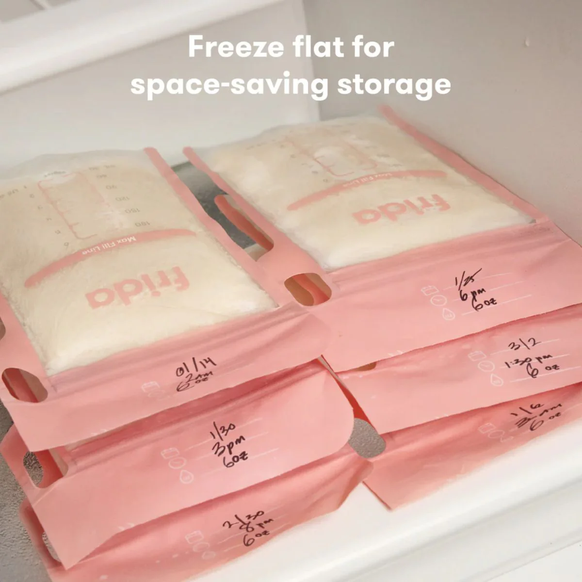 Frida Mom Breastmilk Storage Bags, 100ct Variety Pack 6 oz - Image 5