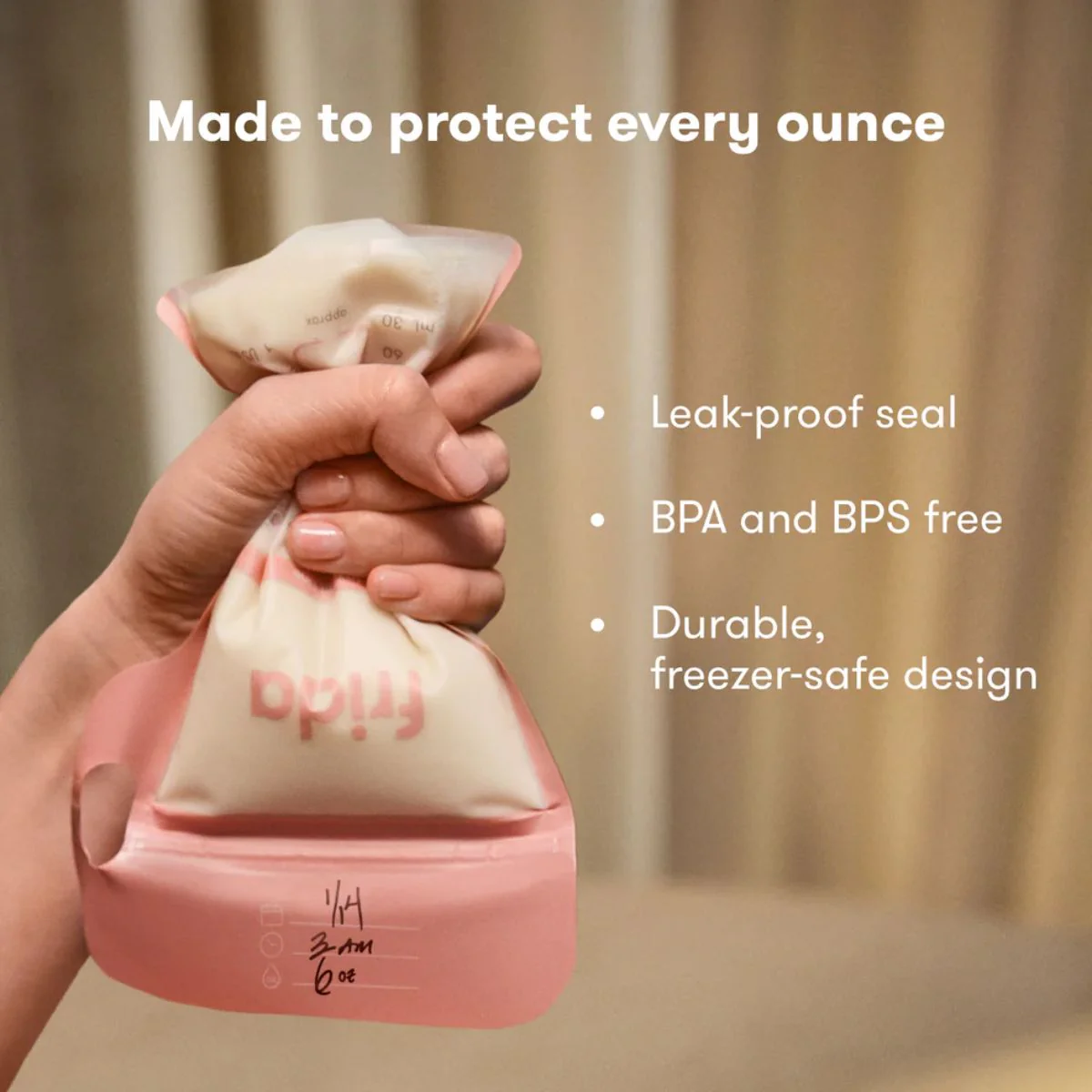 Frida Mom Breastmilk Storage Bags, 100ct Variety Pack 6 oz - Image 7