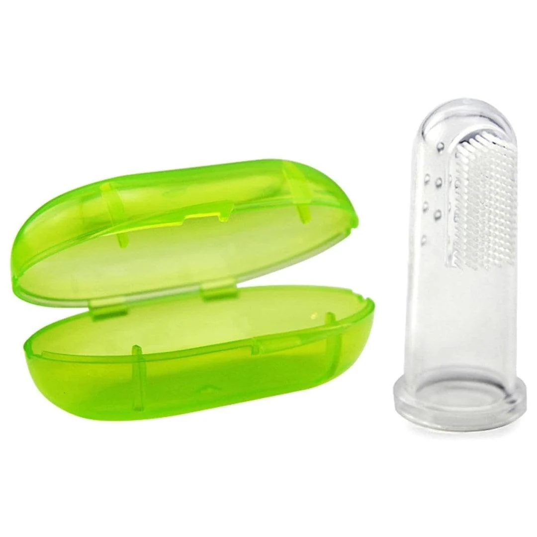 Haakaa Silicone Baby Finger Toothbrush Set - Clear - Image 2