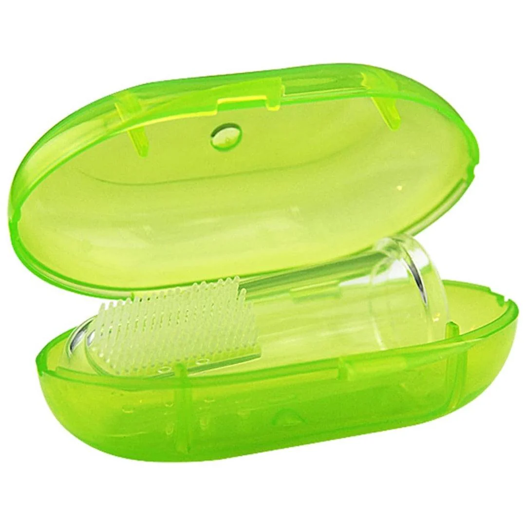 Haakaa Silicone Baby Finger Toothbrush Set - Clear - Image 3