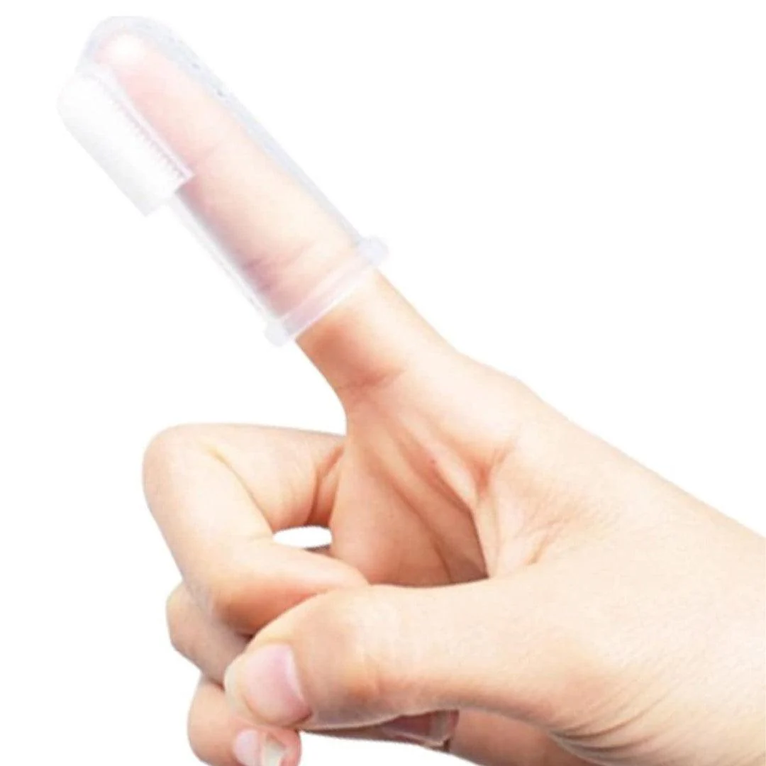Haakaa Silicone Baby Finger Toothbrush Set - Clear - Image 5