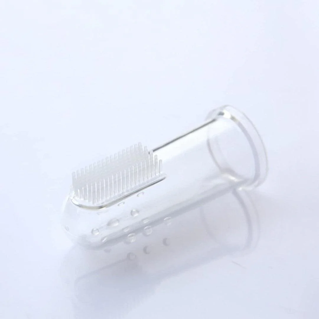 Haakaa Silicone Baby Finger Toothbrush Set - Clear - Image 6