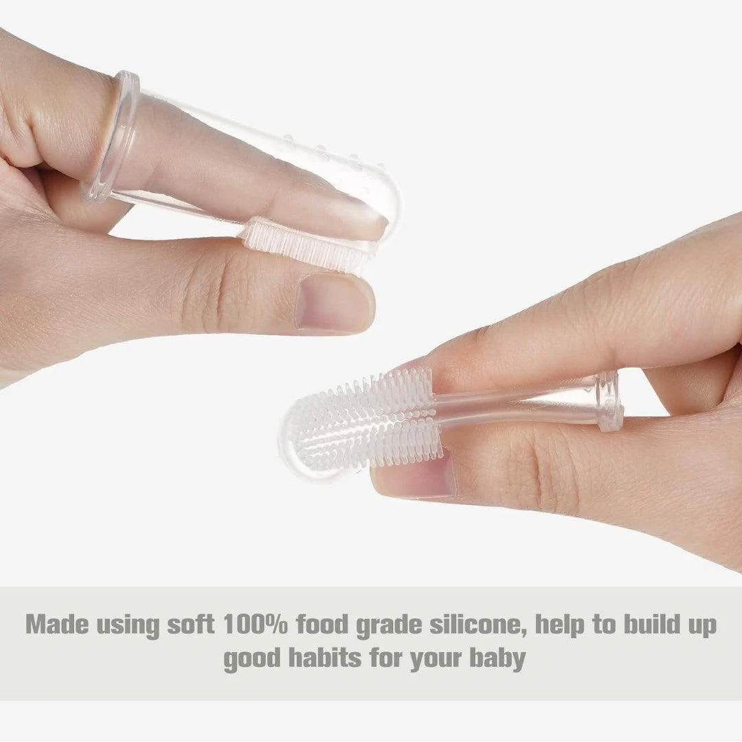 Haakaa Silicone Baby Finger Toothbrush Set - Clear - Image 7