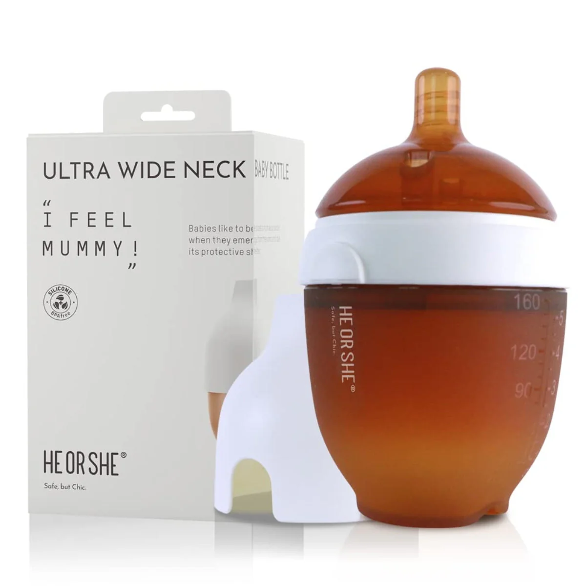 HEORSHE Ultra Wide Neck Baby Bottle 5 OZ - White - Image 3