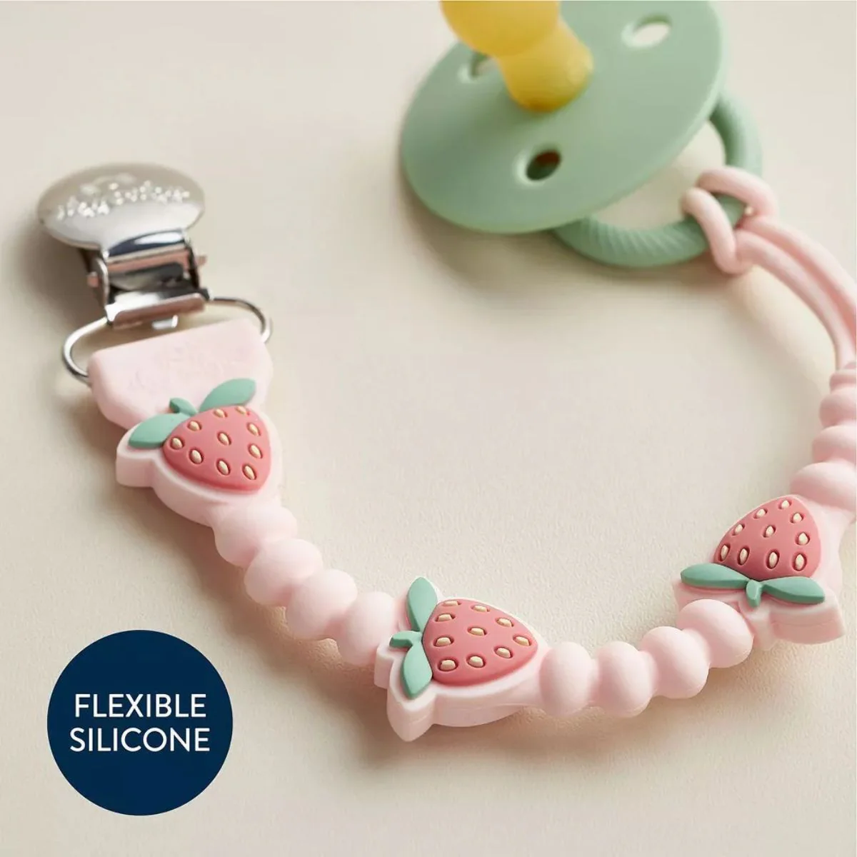 Itzy Ritzy Beaded Pacifier Clip - Strawberry - Image 4