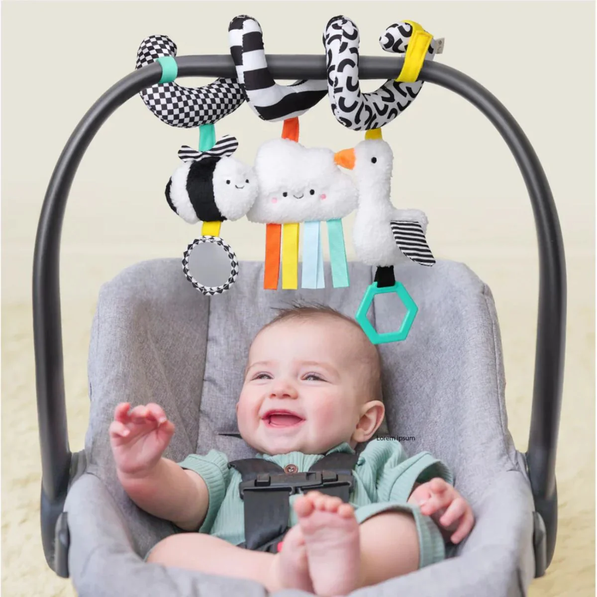 Itzy Ritzy Itzy Bitzy Spiral Car Seat & Stroller Activity Toy - High Contrast - Image 2