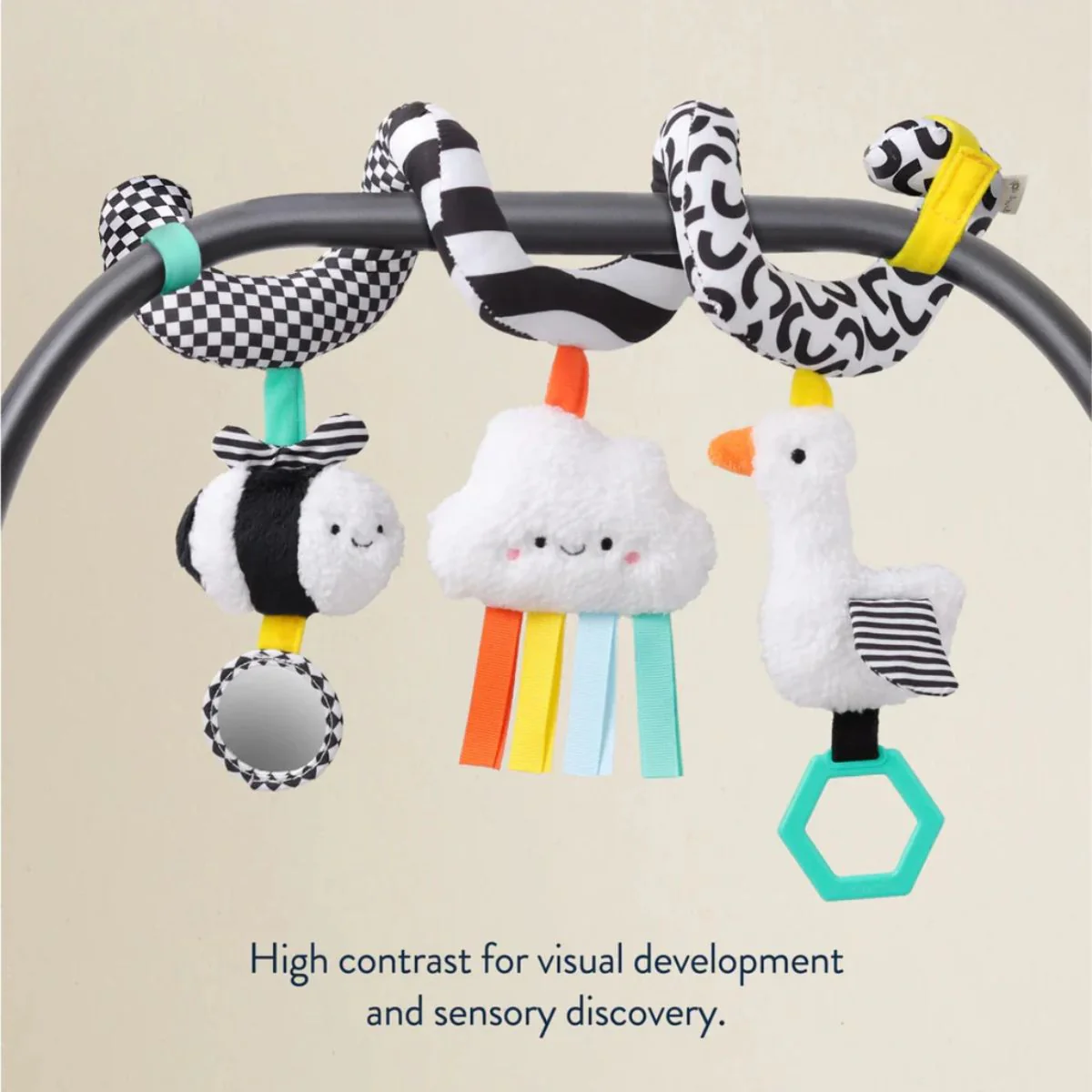 Itzy Ritzy Itzy Bitzy Spiral Car Seat & Stroller Activity Toy - High Contrast - Image 4