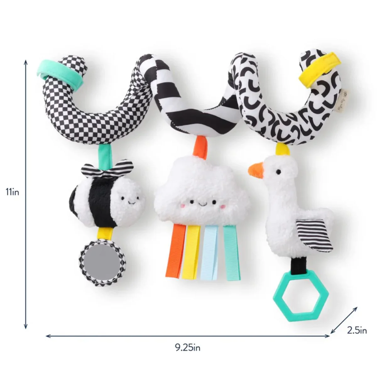 Itzy Ritzy Itzy Bitzy Spiral Car Seat & Stroller Activity Toy - High Contrast - Image 6