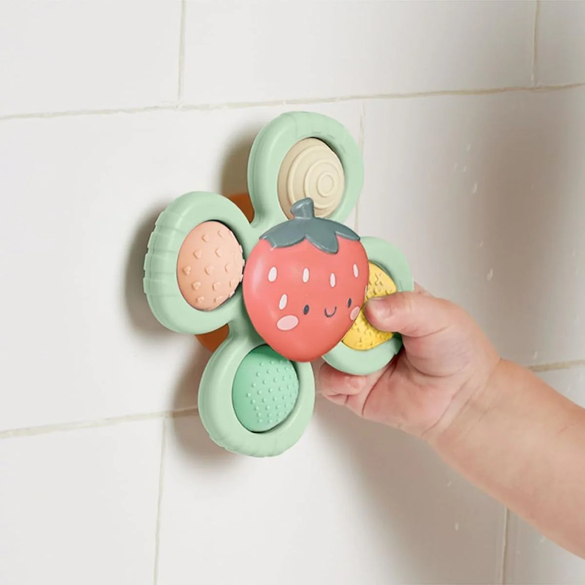 Itzy Ritzy Pop & Whirl Fidget Spinner Travel & Bath Toy - Strawberry - Image 3