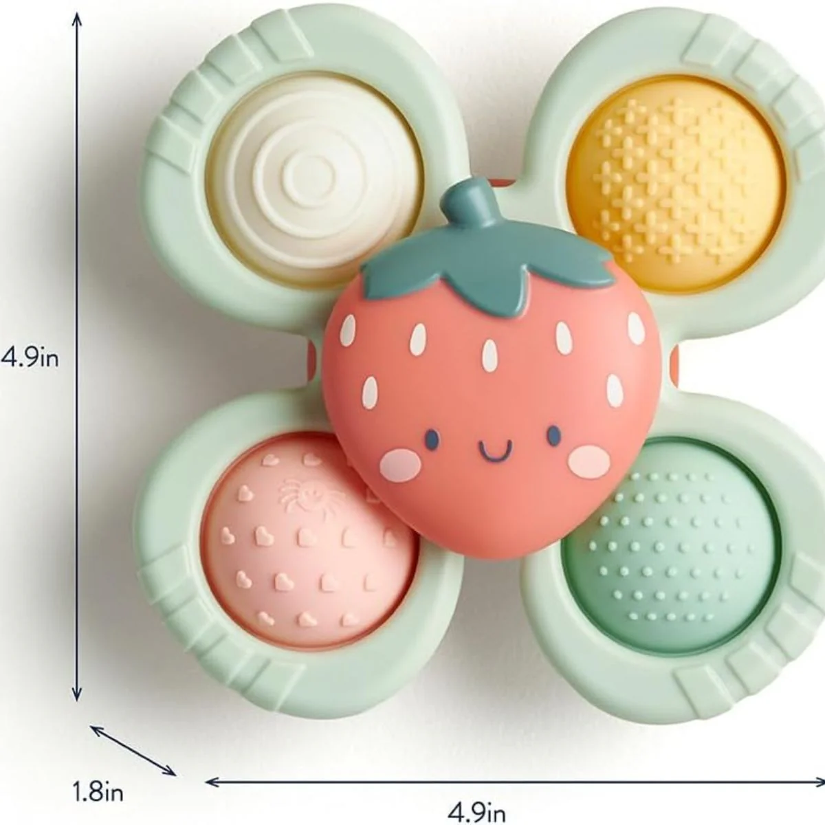 Itzy Ritzy Pop & Whirl Fidget Spinner Travel & Bath Toy - Strawberry - Image 7