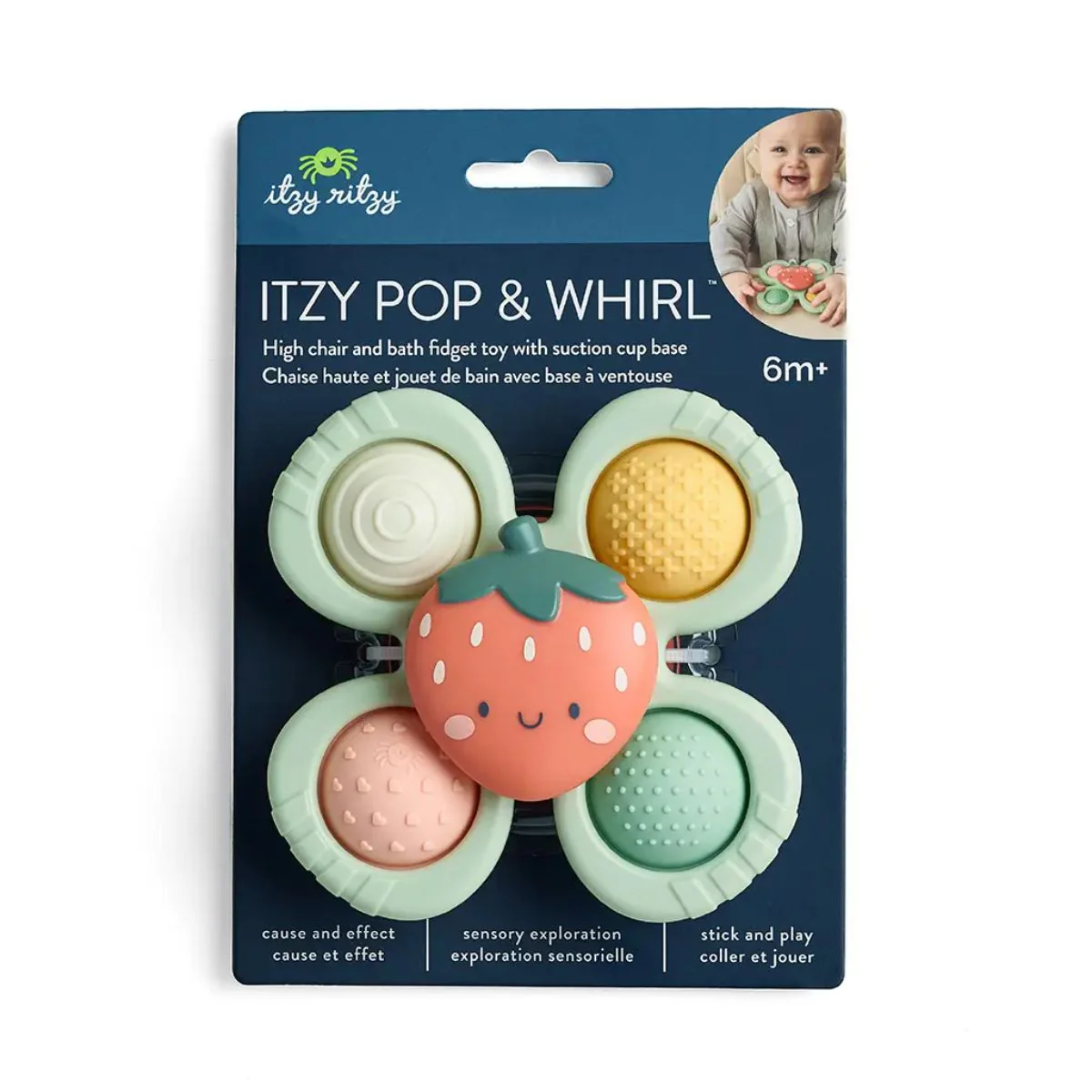 Itzy Ritzy Pop & Whirl Fidget Spinner Travel & Bath Toy - Strawberry - Image 9