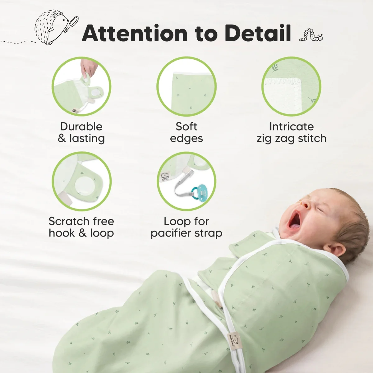 KeaBabies 3pk Soothe Baby Swaddles 0-3 Months, Sleep Sack for Newborns Bunnies - Image 5