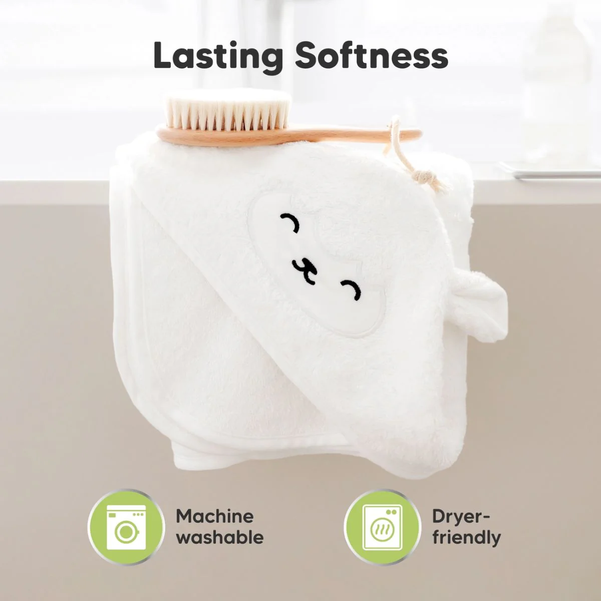 KeaBabies Cuddle Baby Hooded Towel Regular - Bunny - Image 6