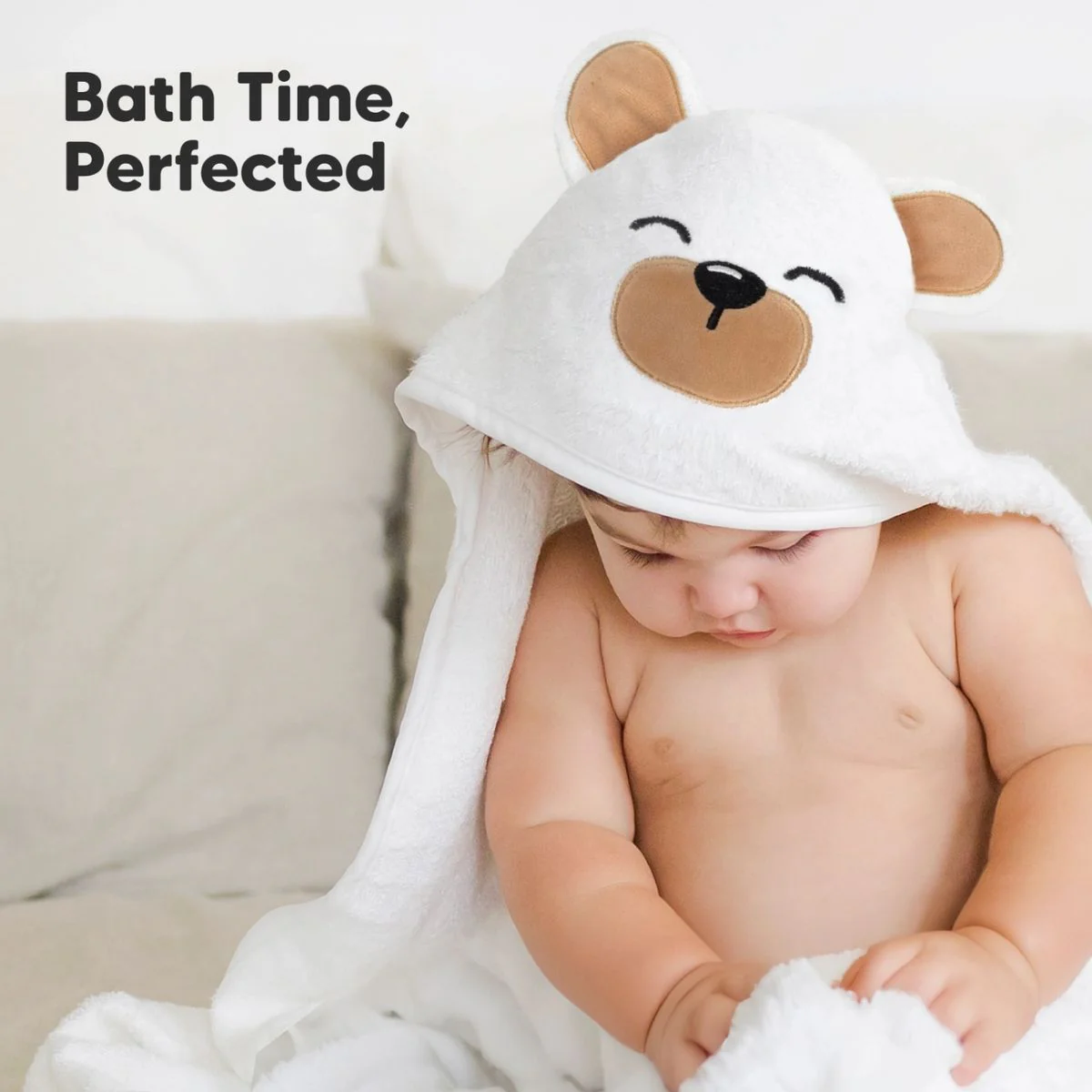 KeaBabies Cuddle Baby Hooded Towel Regular - Grizzly - Image 10