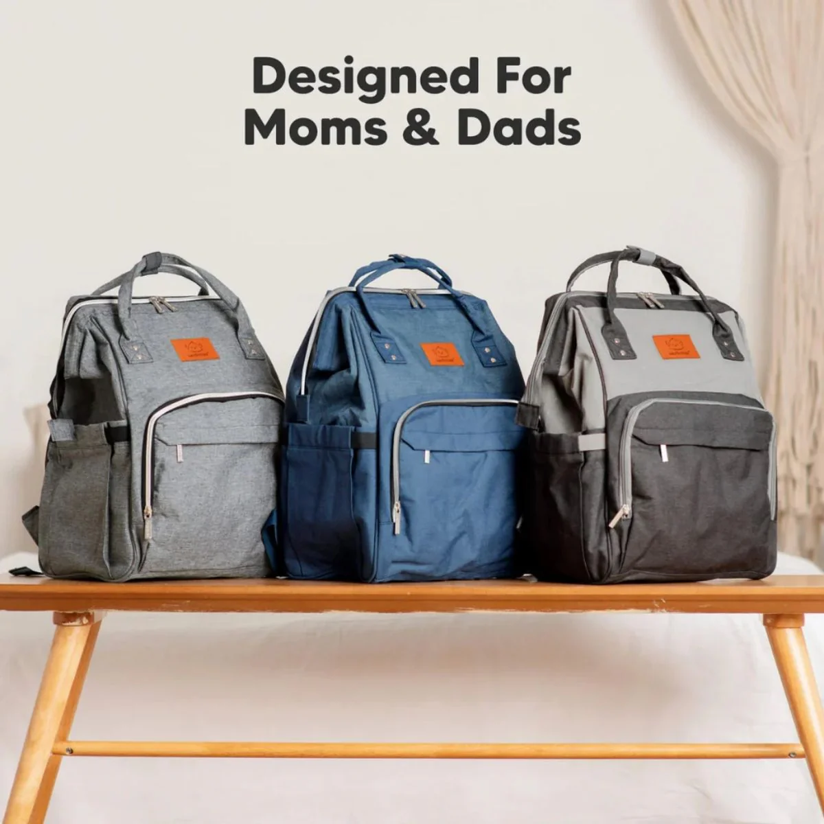 KeaBabies Original Diaper Bag Backpack - Classic Grey - Image 9