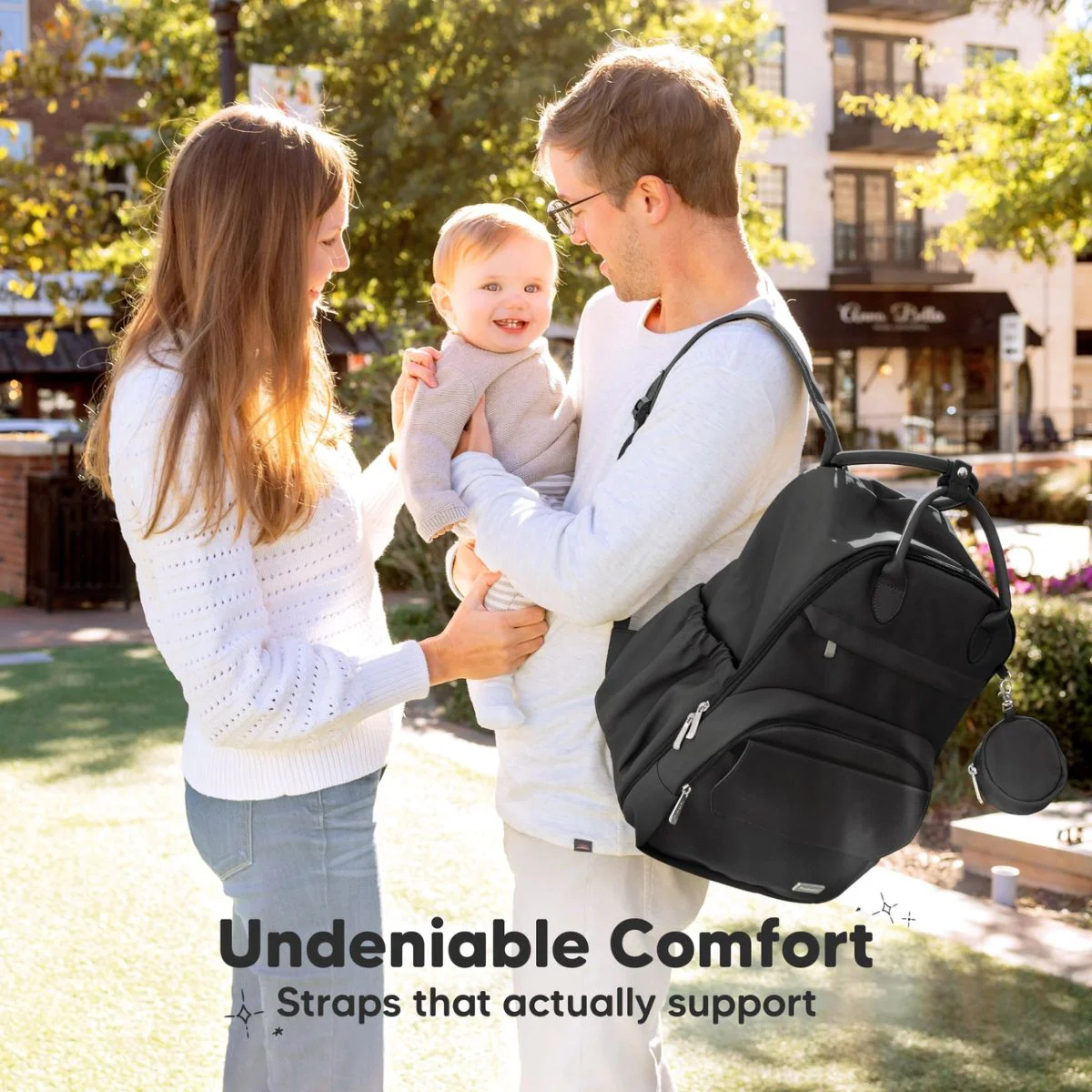 KeaBabies Play Diaper Backpack with Changing Pad - Trendy Black - Image 9
