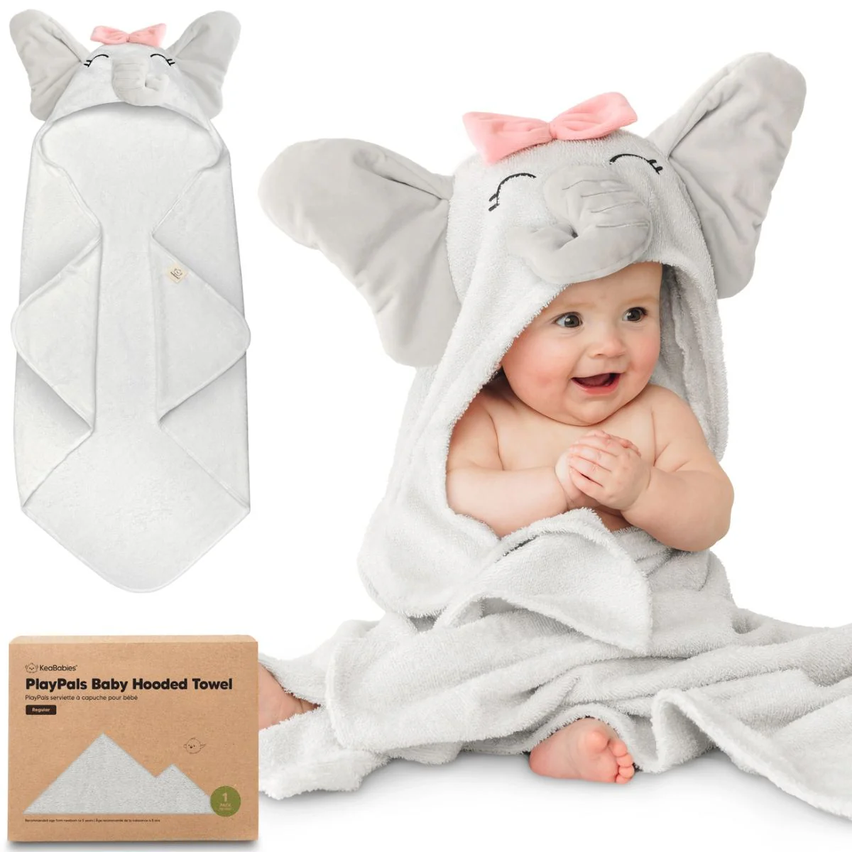 KeaBabies PlayPals Baby Hooded Towel - Ella