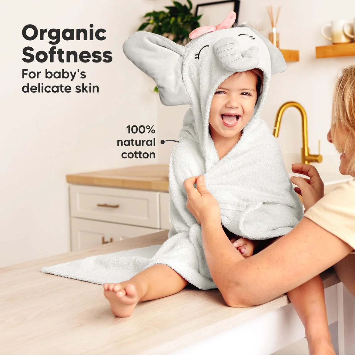 KeaBabies PlayPals Baby Hooded Towel - Ella - Image 5
