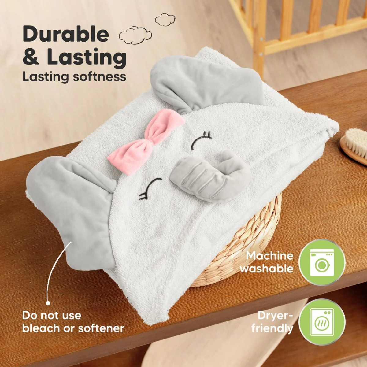 KeaBabies PlayPals Baby Hooded Towel - Ella - Image 8