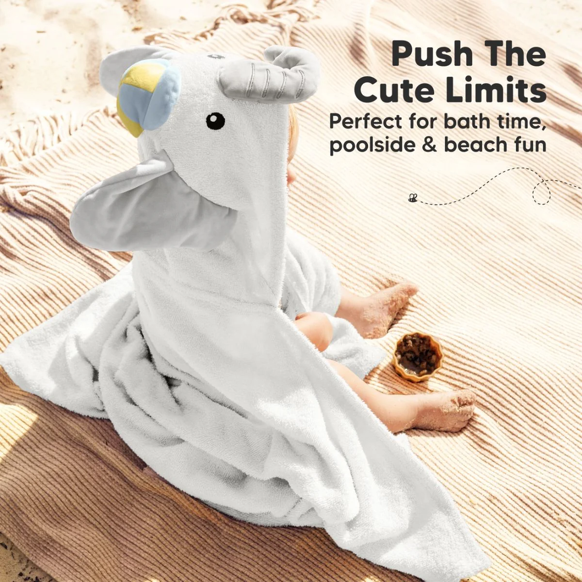 KeaBabies PlayPals Baby Hooded Towel - Ethan - Image 4