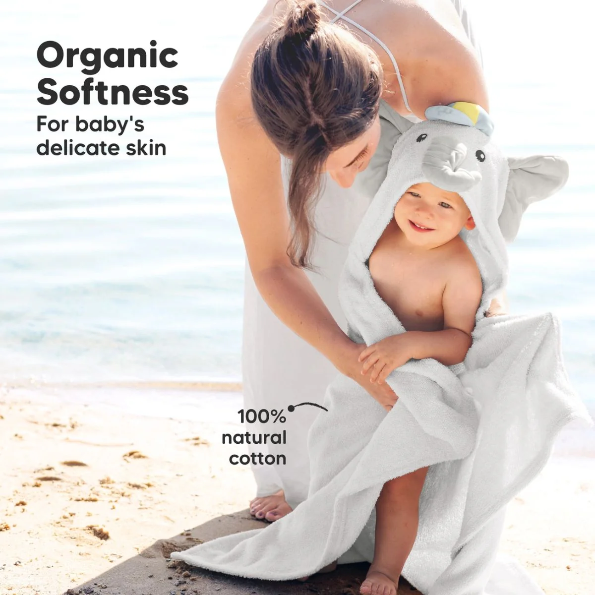 KeaBabies PlayPals Baby Hooded Towel - Ethan - Image 9