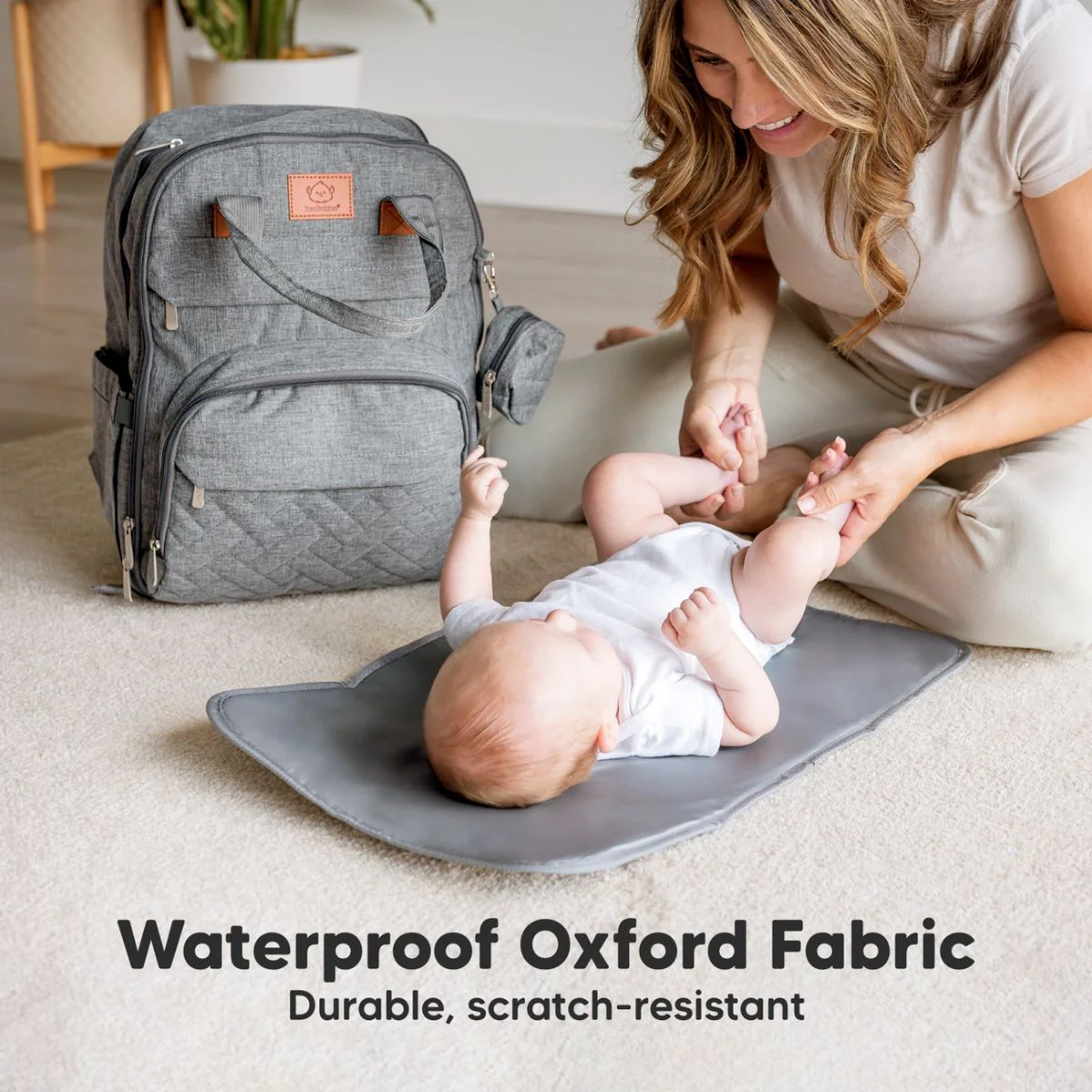 KeaBabies Rove Diaper Backpack - Classic Grey - Image 6