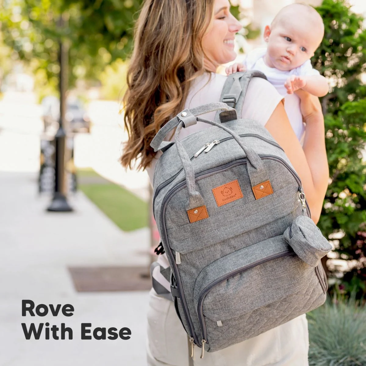 KeaBabies Rove Diaper Backpack - Classic Grey - Image 9