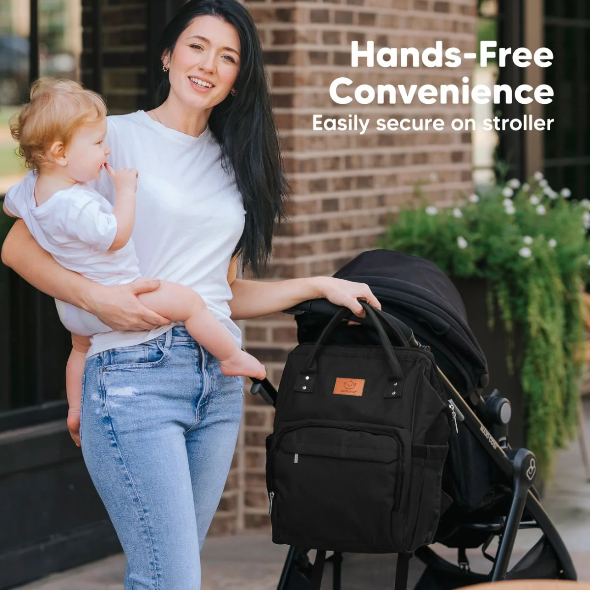 KeaBabies Rove Diaper Backpack - Trendy Black - Image 6