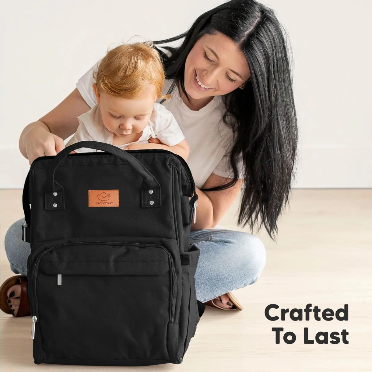 KeaBabies Rove Diaper Backpack - Trendy Black - Image 9