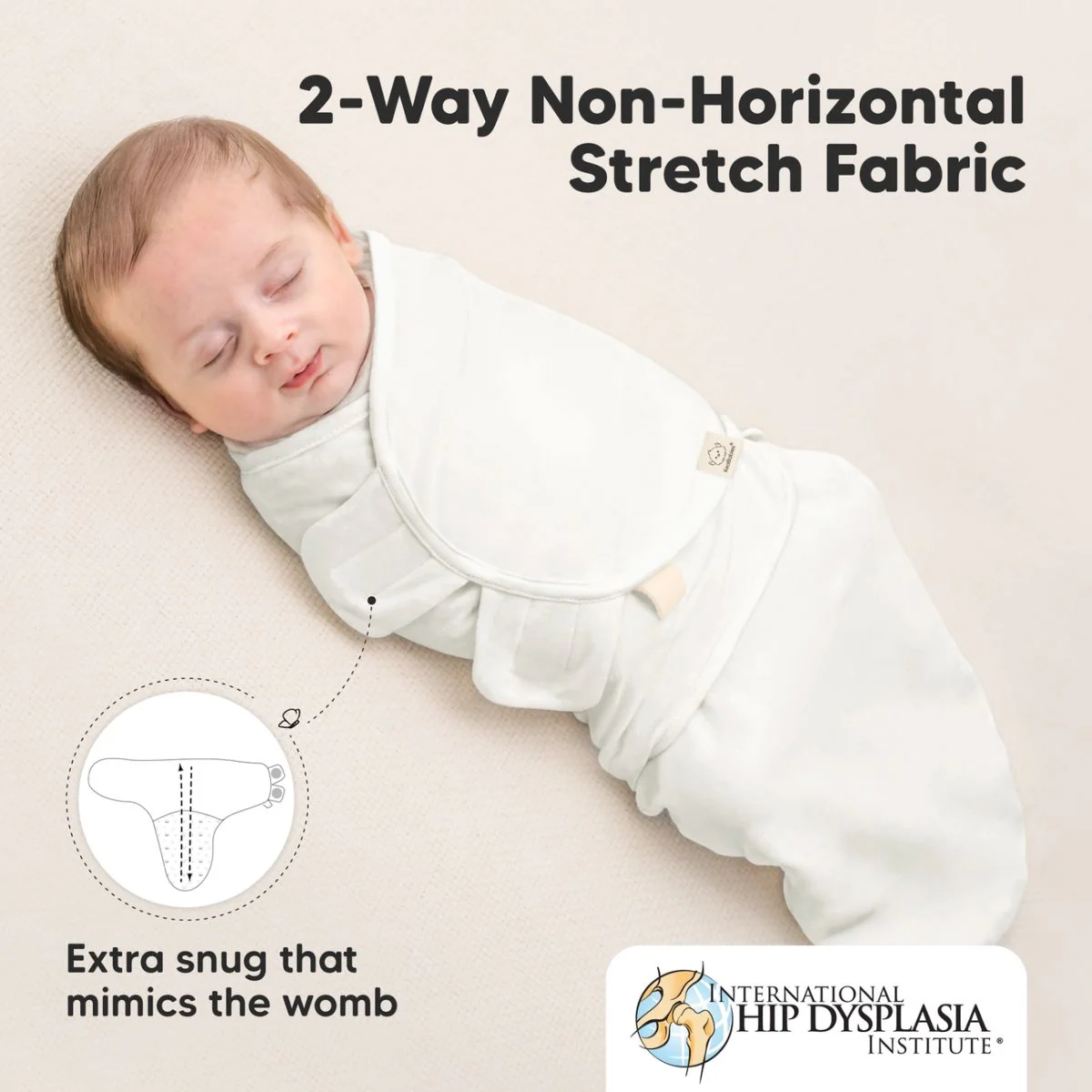 KeaBabies Soothe Swaddle Sack 3 Pack Organic Cotton 0-3M - Soft White - Image 2