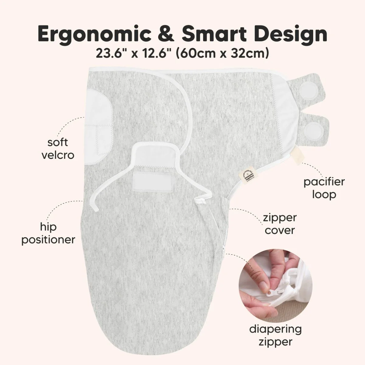 KeaBabies Soothe Swaddle Sack 3 Pack Organic Cotton - Aspire - Image 4