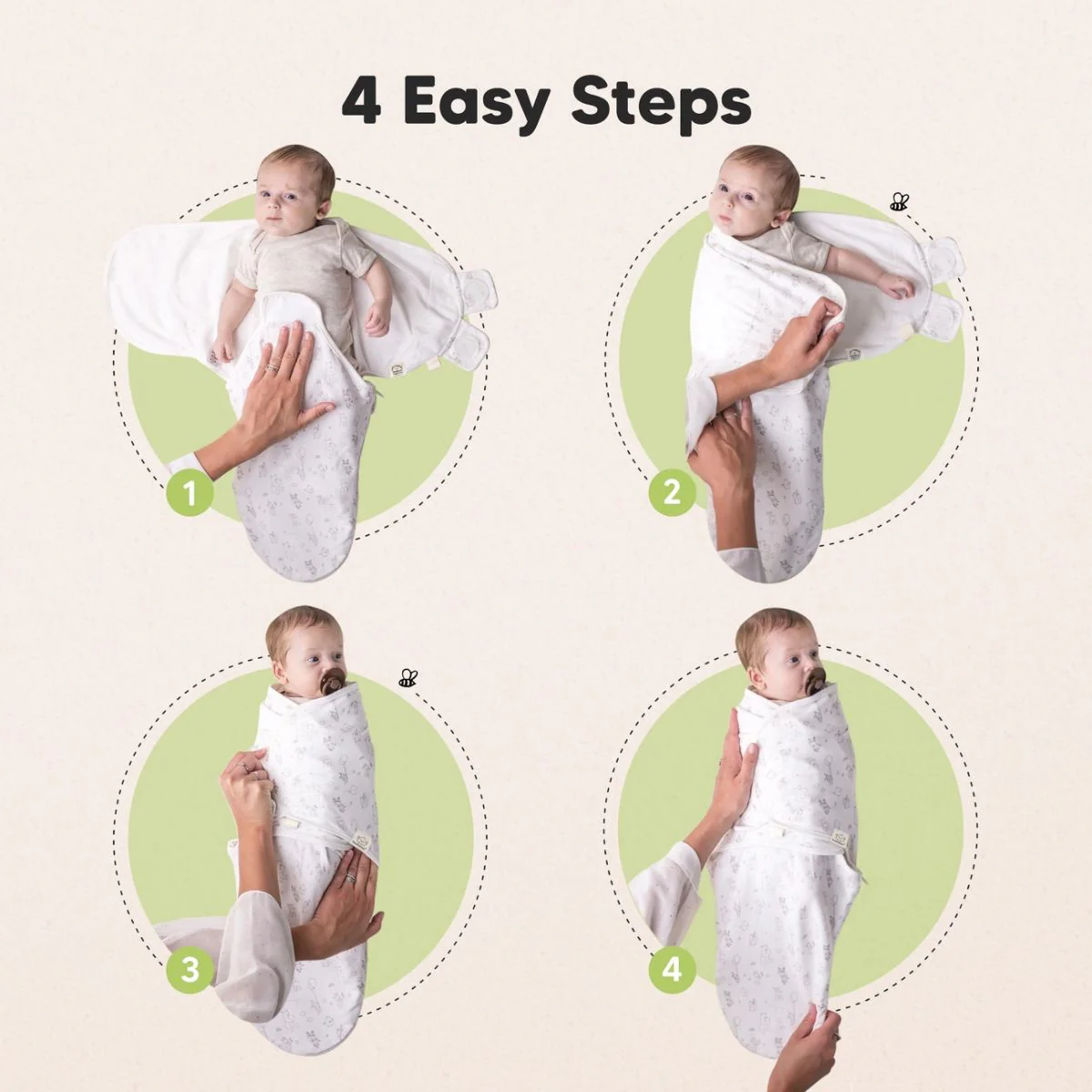 KeaBabies Soothe Swaddle Sack 3 Pack Organic Cotton - Aspire - Image 7