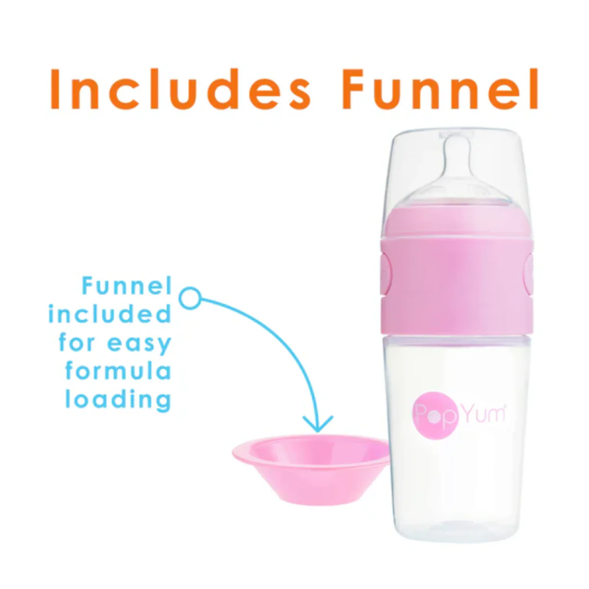 Popyum Anti-Colic Formula Making Baby Bottle 2Pk, 9 Oz - Pastel Pink - Image 6
