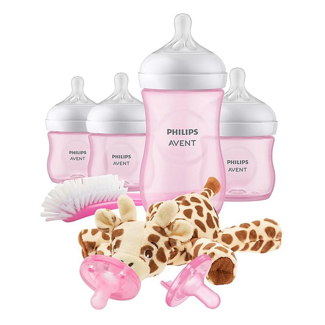 Kit De Mamadeiras & Acessórios Infantil Avent Rosa