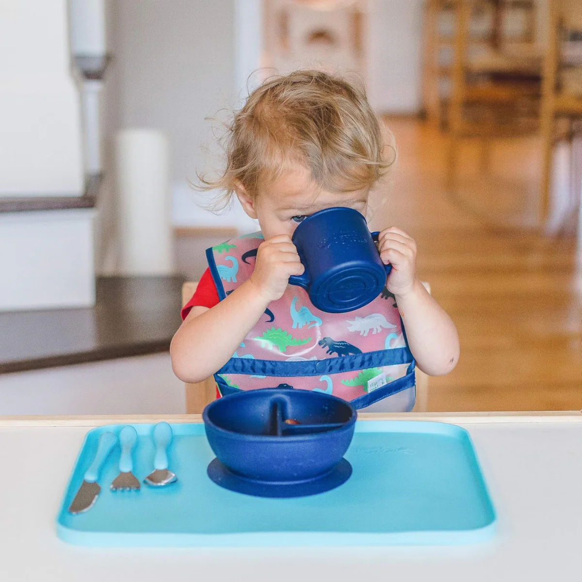 Green Sprouts Learning Cup Made From Silicone - Navy - Image 4