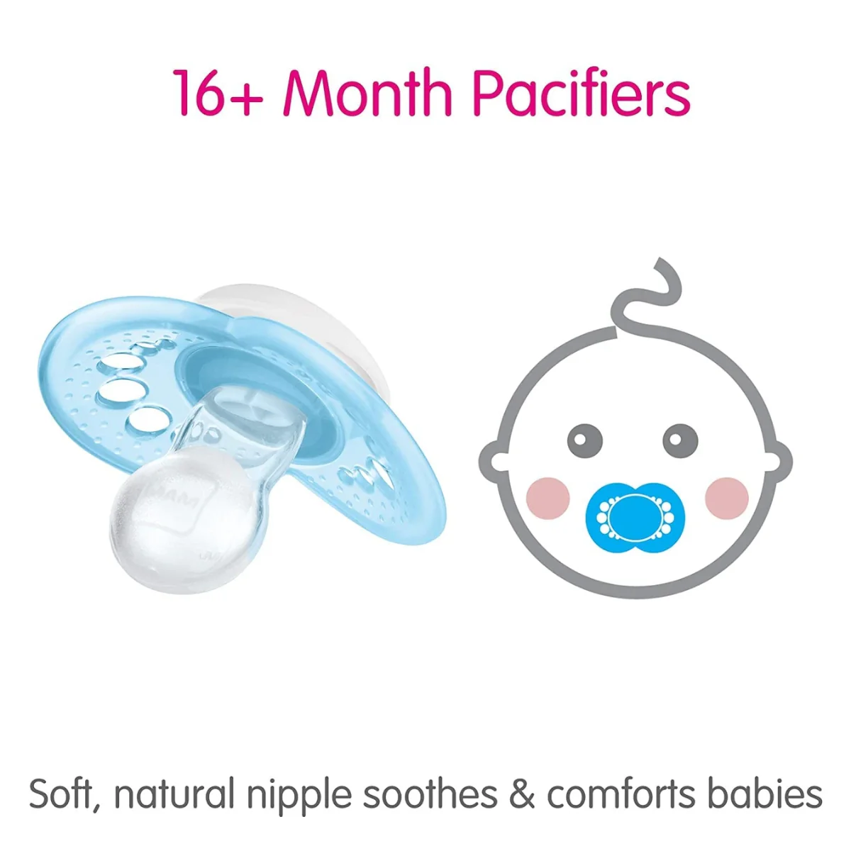 Mam Air Night & Day Pacifiers, 16M, 2 pack - Lamb - Image 4
