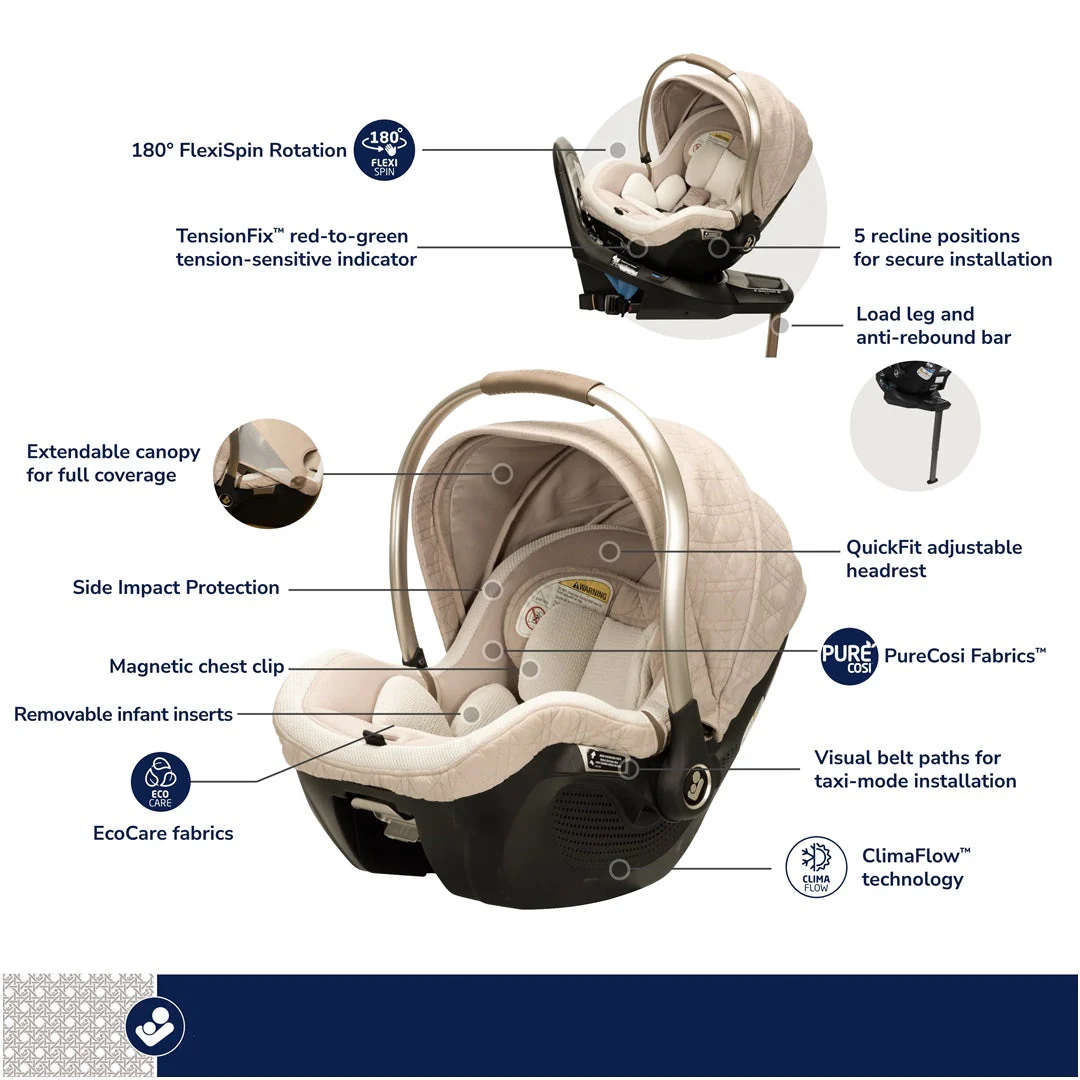 Maxi-Cosi Peri 180° Rotating Infant Car Seat - Natural Heritage - Image 3