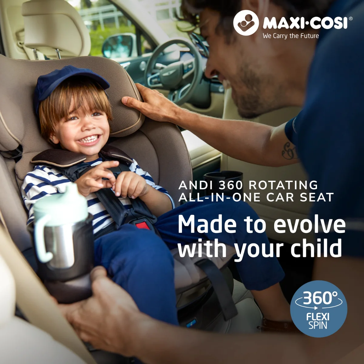Maxi-Cosi Andi 360 Rotating All-in-One Convertible Car Seat - Caspian Caviar - Image 10