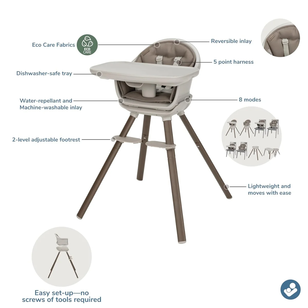 Maxi-Cosi Moa 8-in-1 High Chair - Classic Truffle - Image 5